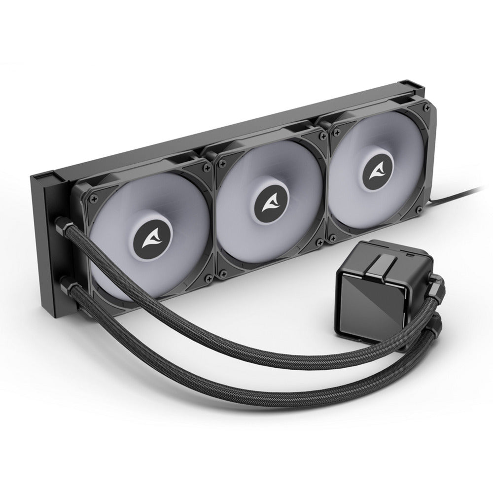 Sharkoon s100 argb waterkoeling (zwart, 4-pins pwm fan-connector)