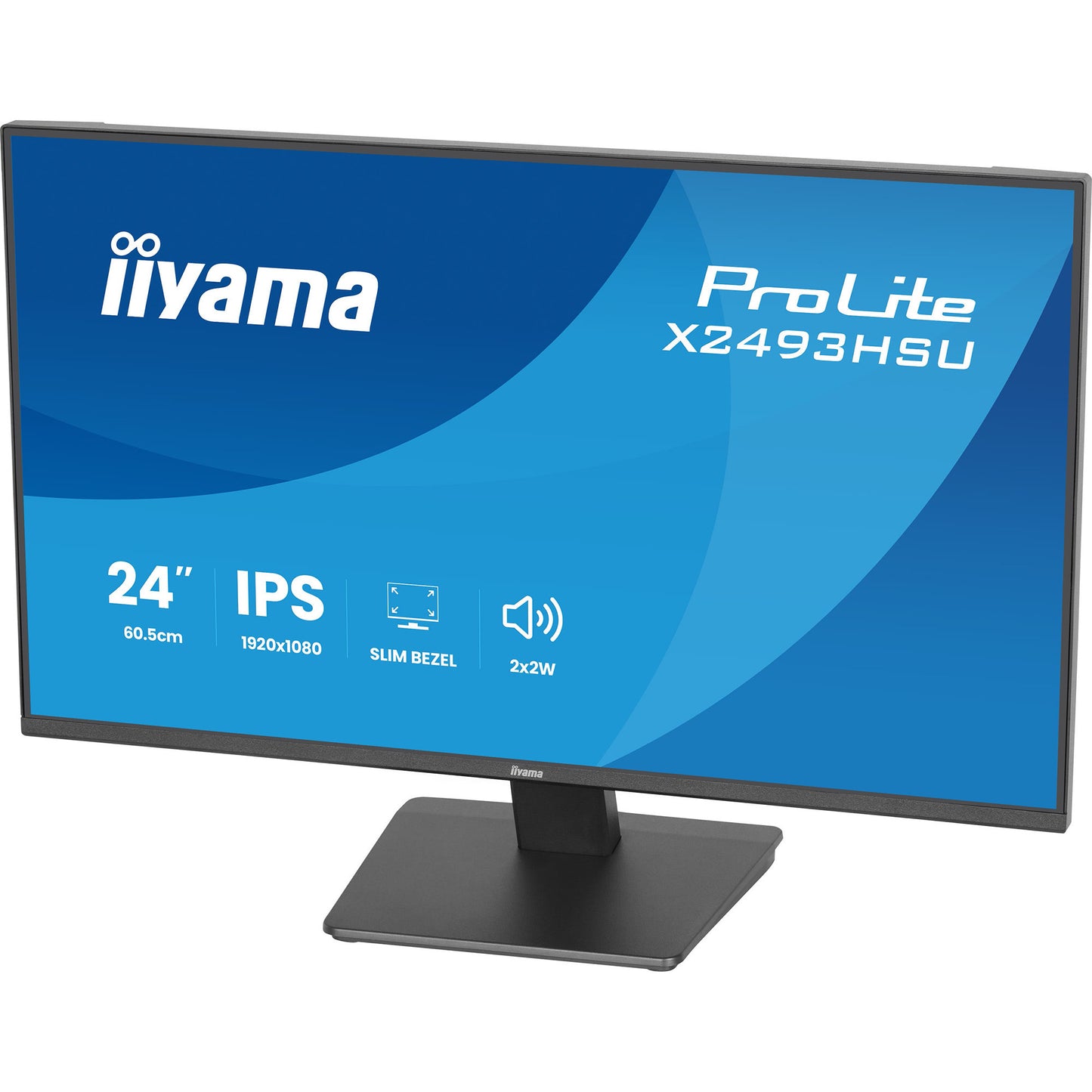 Iiyama prolite x2493hsu-b1 23.8 monitor (zwart (mat), 120 hz, hdmi, displayport, usb, audio)