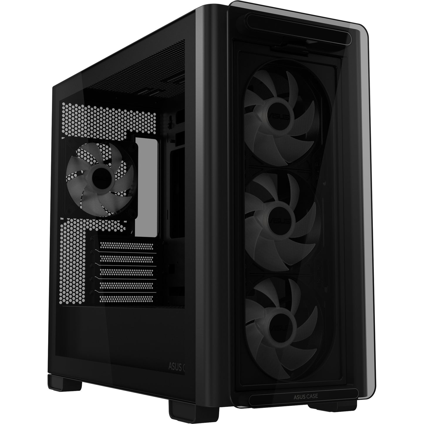 ASUS a23 plus mini tower behuizing (zwart | 2x usb-a | 1x usb-c | rgb | tempered glass)