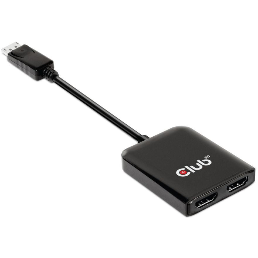Club 3D multi stream transport hub displayport 1.4 naar 2x hdmi dual monitor 4k60hz adapter (zwart)