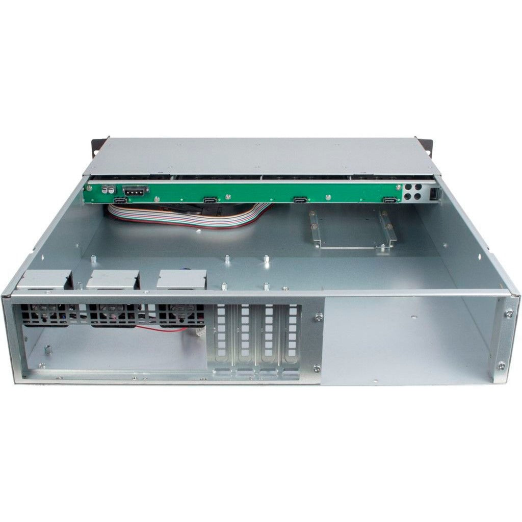 Inter-Tech ipc 2u-2404l sata rack behuizing (zwart | 2x usb-a)
