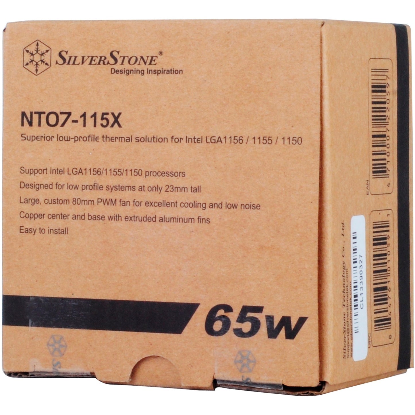 SilverStone nitrogon nt07-115x cpu-koeler (pwm-aansluiting, ultra low profile)
