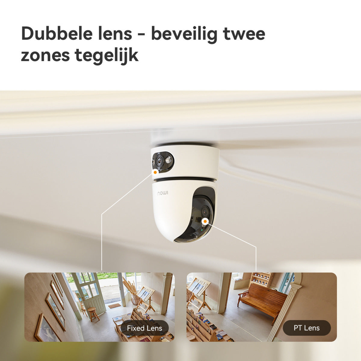 Imou Ranger Dual Pro 10MP beveiligingscamera (Wit, 2x 5MP, WiFi 6)