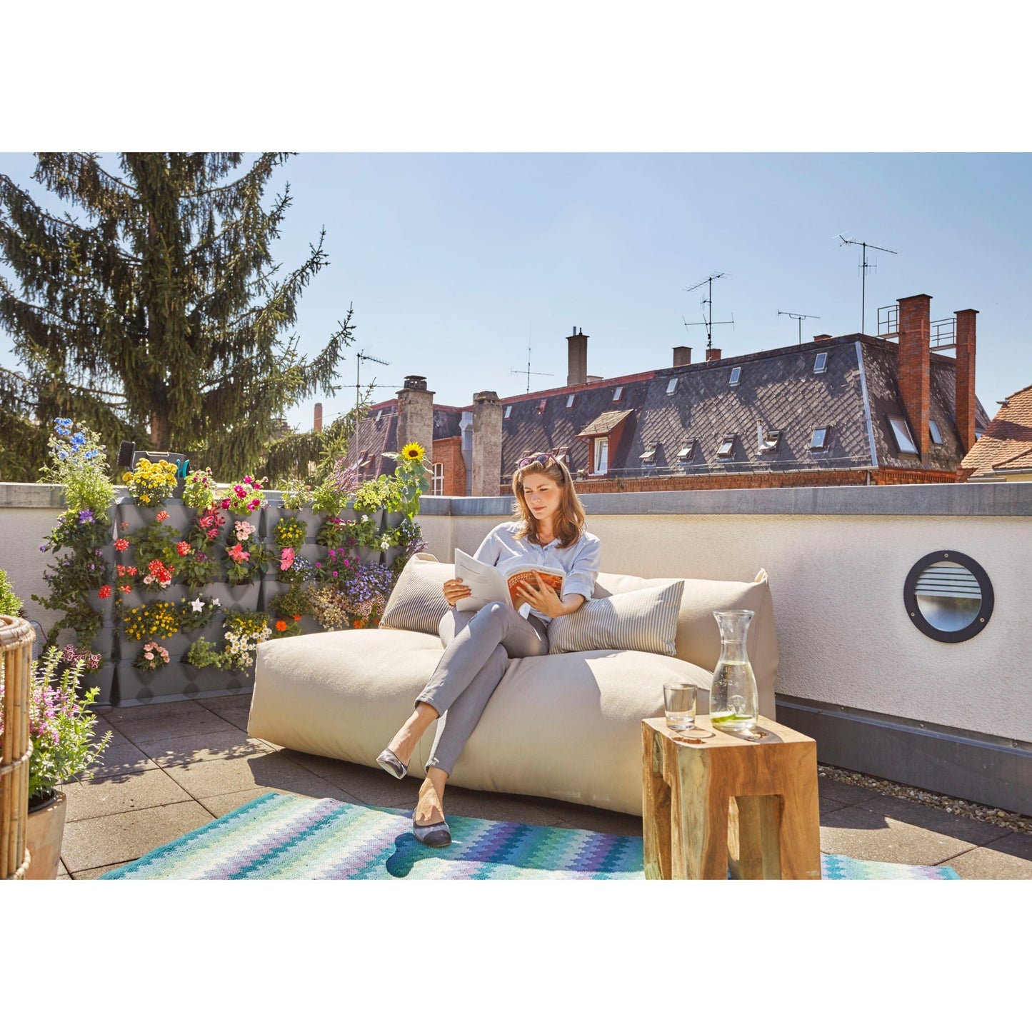 GARDENA natureup! basisset hoek plantenbak (grijs, 13153-20)