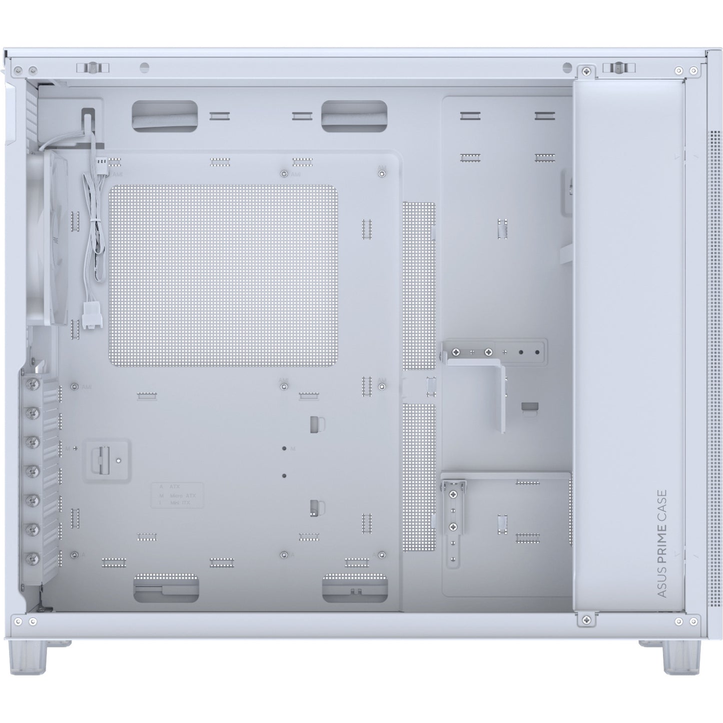 ASUS prime ap303 - tempered glass panel midi tower behuizing (wit | 2x usb-a | 1x usb-c | tempered glass)