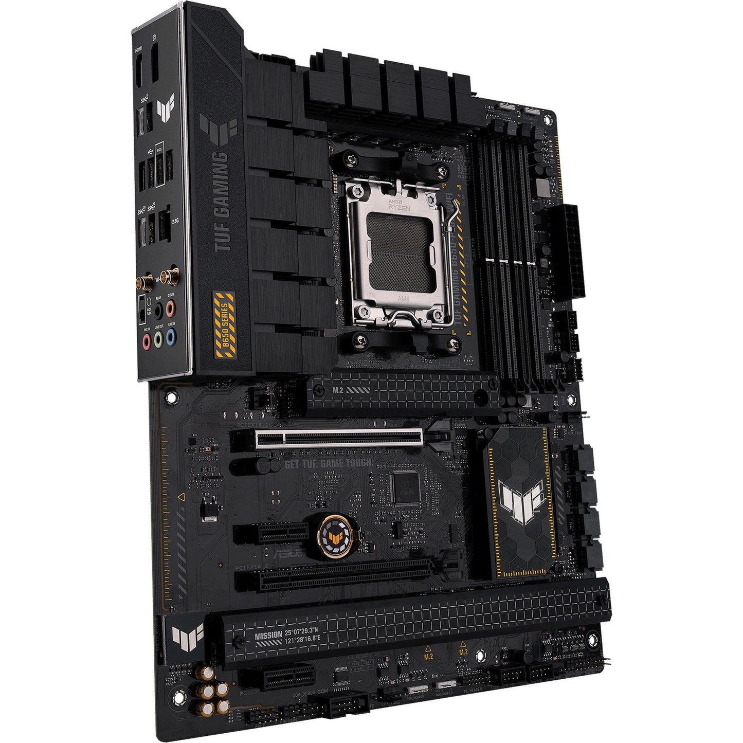ASUS tuf gaming b650-plus wifi socket am5 moederbord (zwart lichtoranje, raid, 2.5gb-lan, wi-fi 6, bt 5.2, sound, atx)