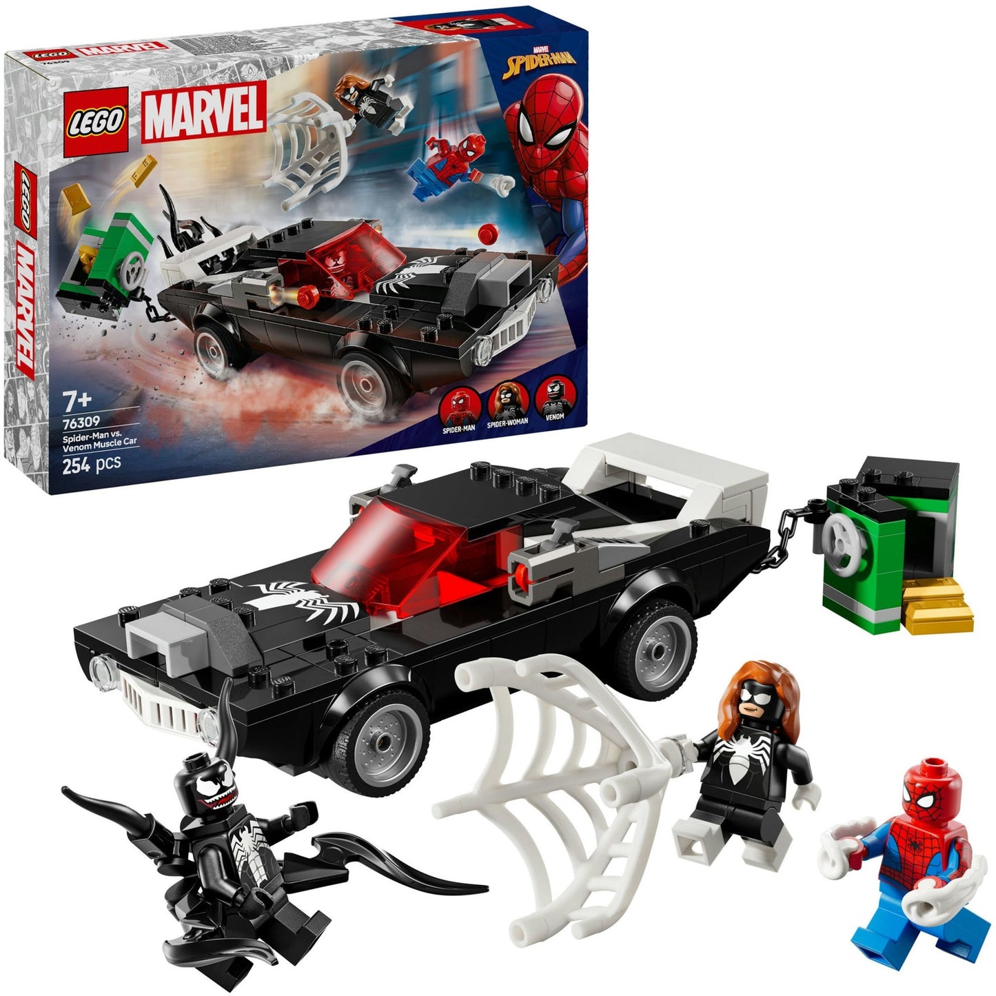 LEGO super heroes 76309 spider-man vs. venoms klassieke auto