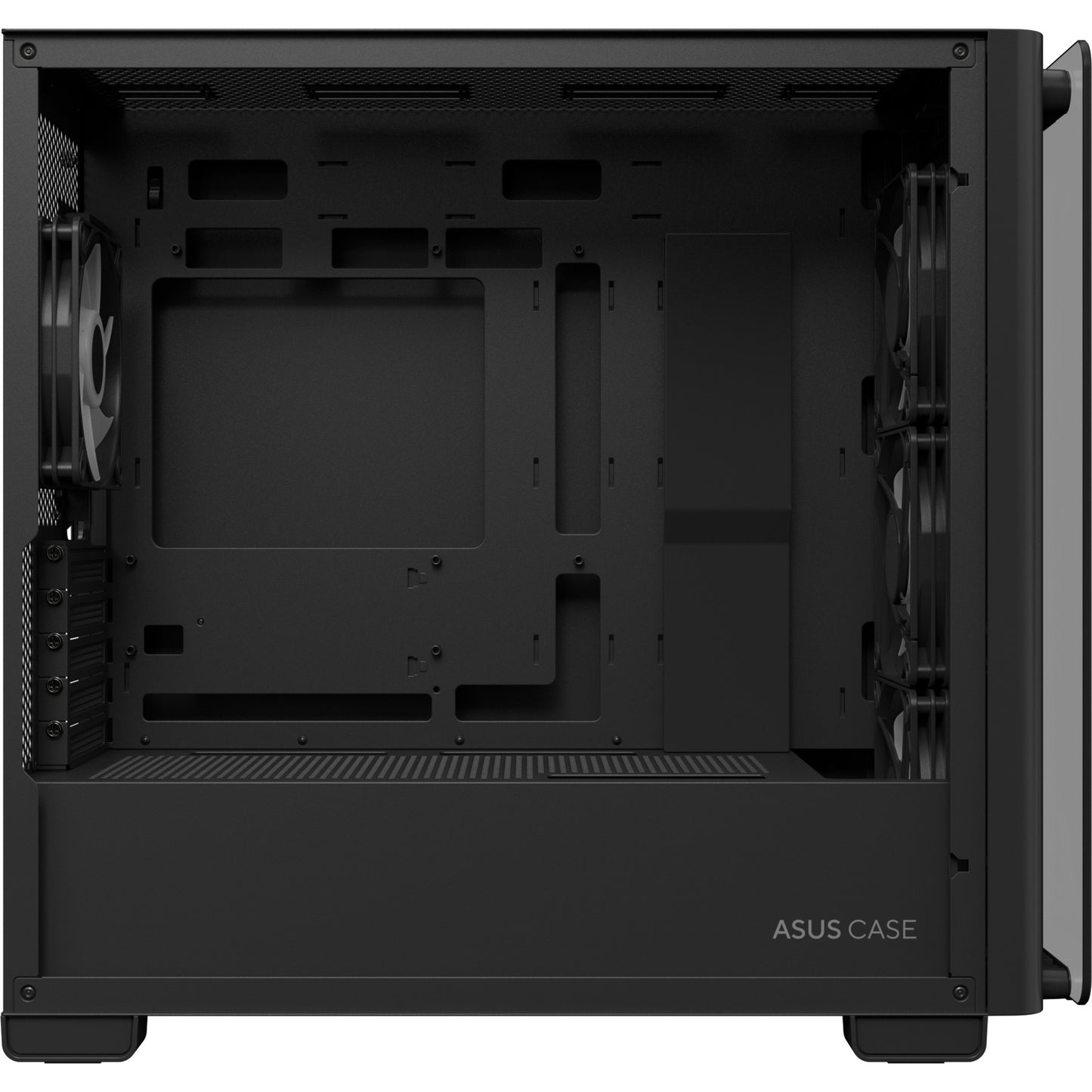 ASUS a23 plus mini tower behuizing (zwart | 2x usb-a | 1x usb-c | rgb | tempered glass)