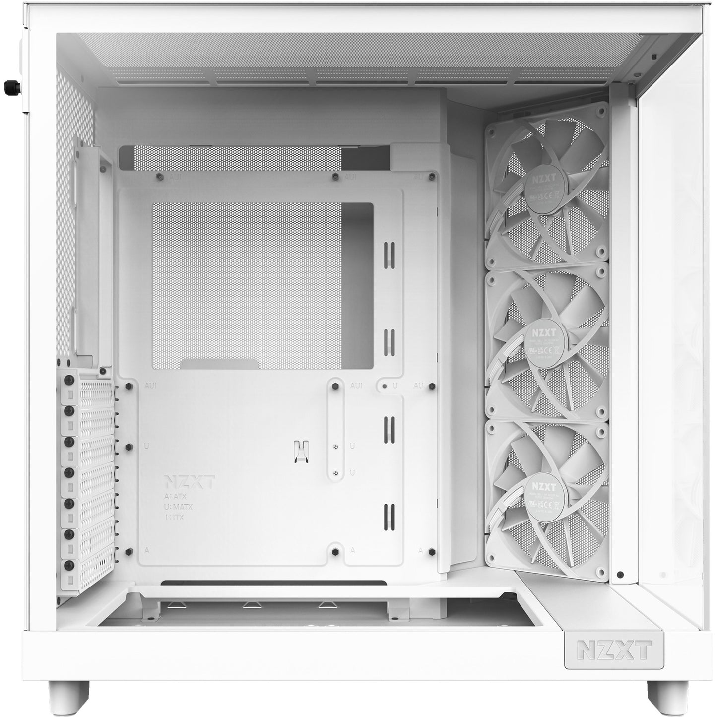 NZXT h6 flow midi tower behuizing (wit | 2x usb-a | 1x usb-c | tempered glass)