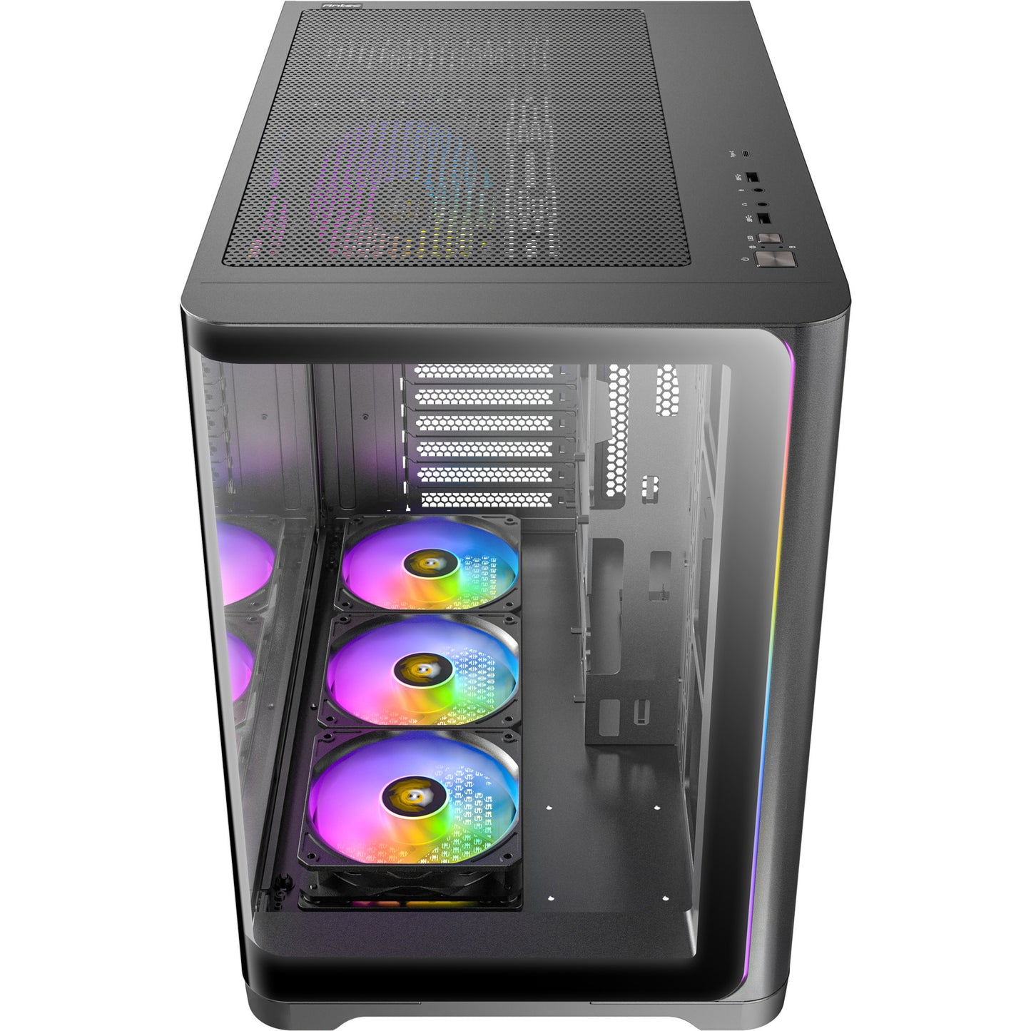 Antec c5 curve argb midi tower behuizing (zwart | 2x usb-a | 1x usb-c | tempered glass)
