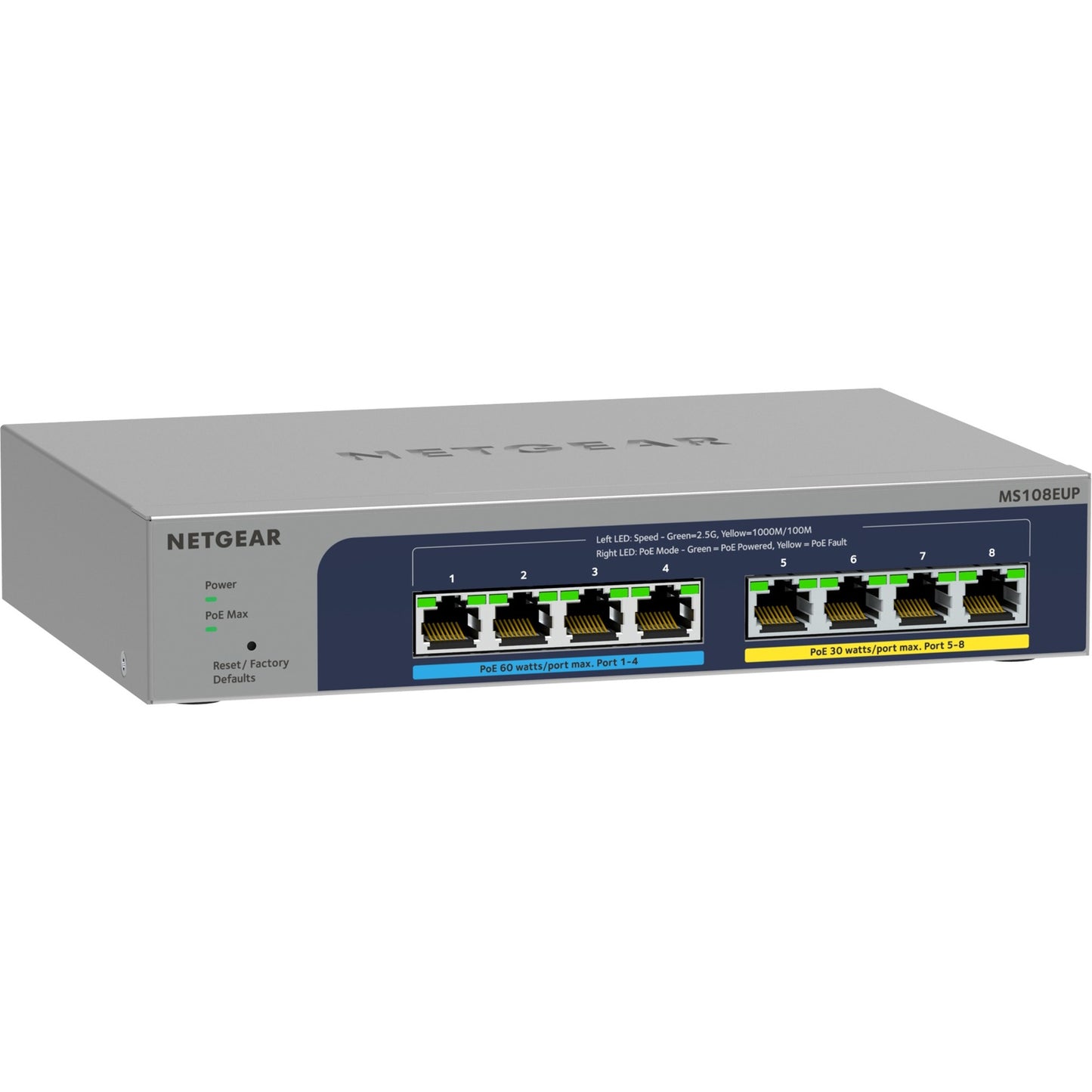 Netgear ms108up switch (grijs)
