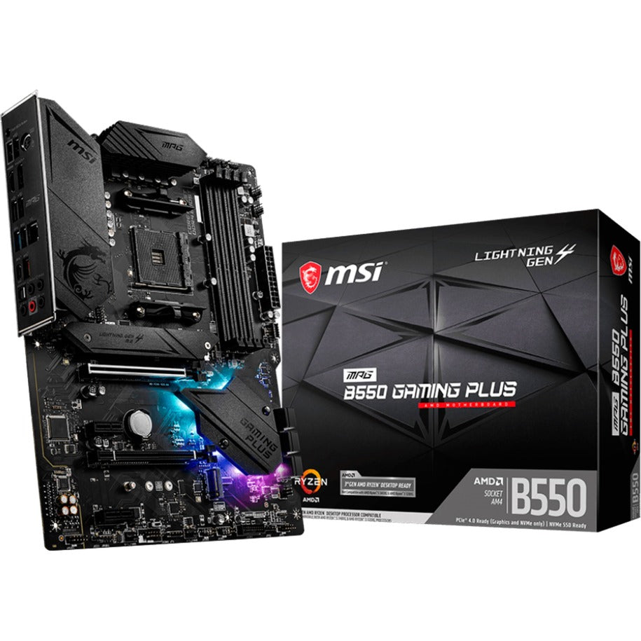 MSI mpg b550 gaming plus socket am4 moederbord (zwart, raid, gb-lan, sound, atx)