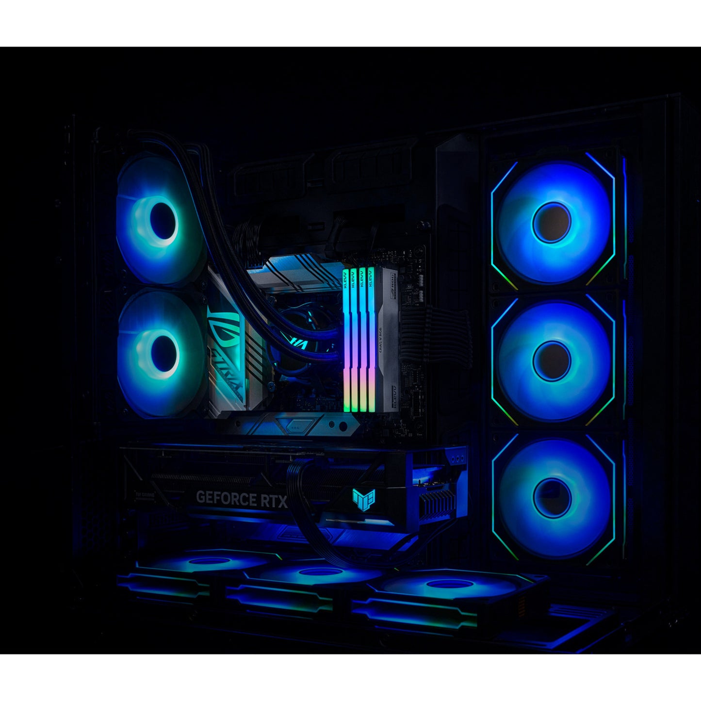 KLEVV cras v rgb rog 32 gb ddr5-6200 (2x 16 gb) werkgeheugen (wit, kd5agua80-62b320p, xmp, expo)
