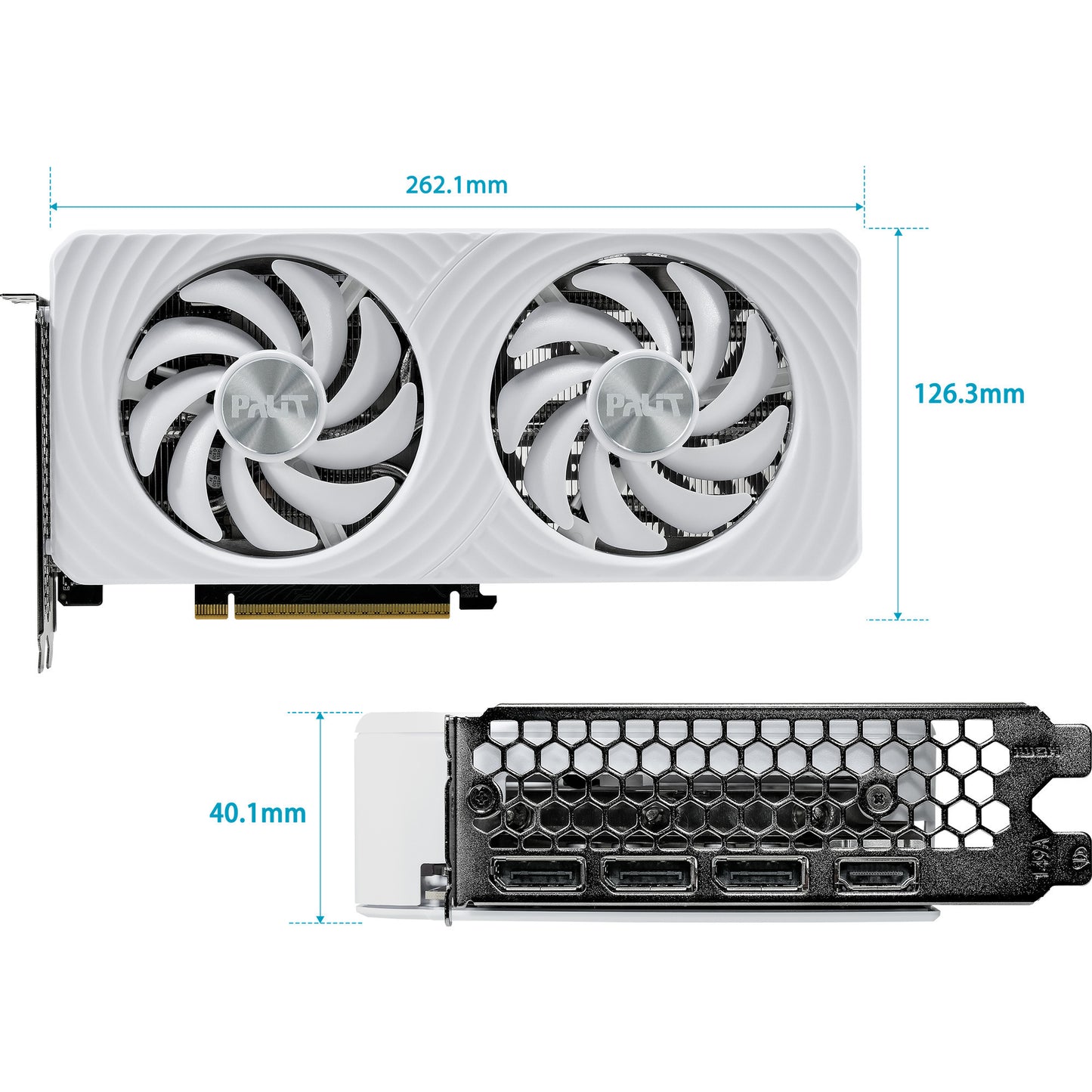 Palit geforce rtx 5060 oc white 8gb grafische kaart (wit, dlss 4, 3x displayport, 1x hdmi 2.1)