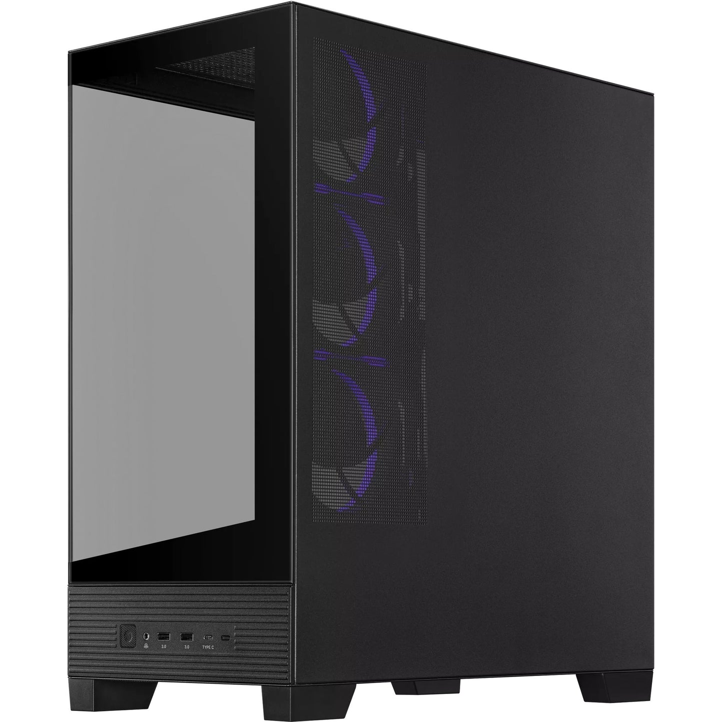 ASUS a31 plus midi tower behuizing (zwart | 2x usb-a | 2x usb-c | tempered glass)