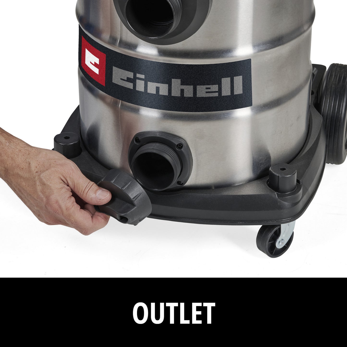 EINHELL accu nat- droogzuiger te-vc 36 25 li s-solo nat- en droogzuiger (rood roestvrij staal, accu en oplader niet inbegrepen )