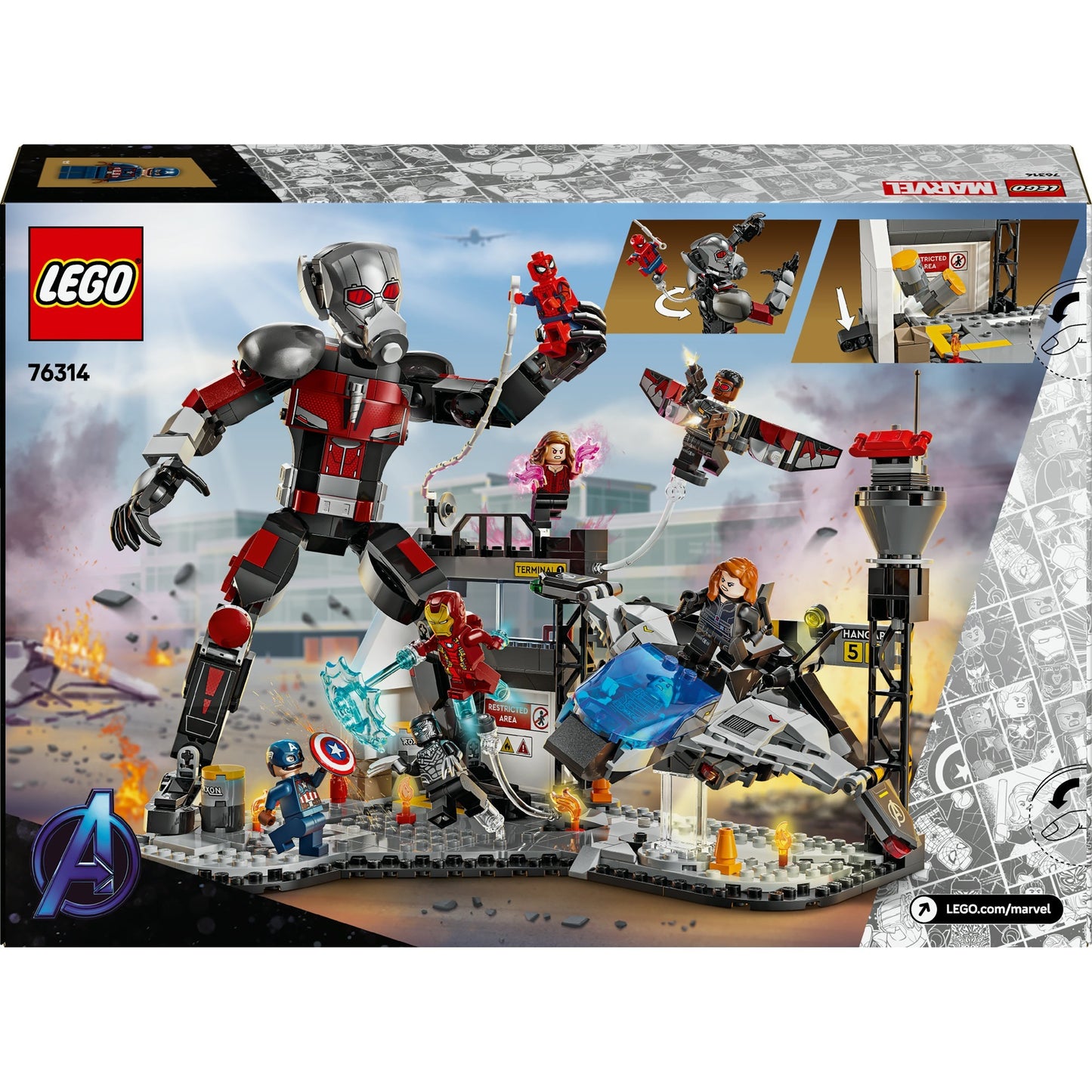 LEGO super heroes 76314 captain america civil war actiescene