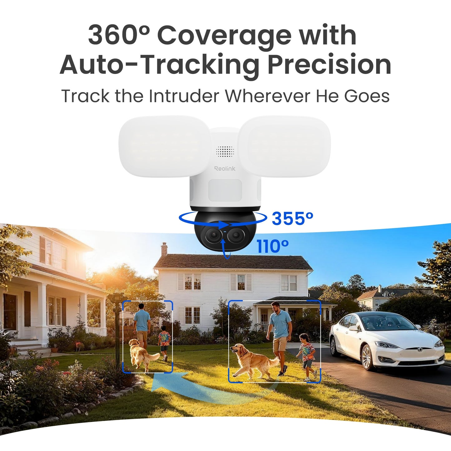 Reolink F850W TrackFlex Floodlight WiFi beveiligingscamera (Wit, 4K, WiFi)