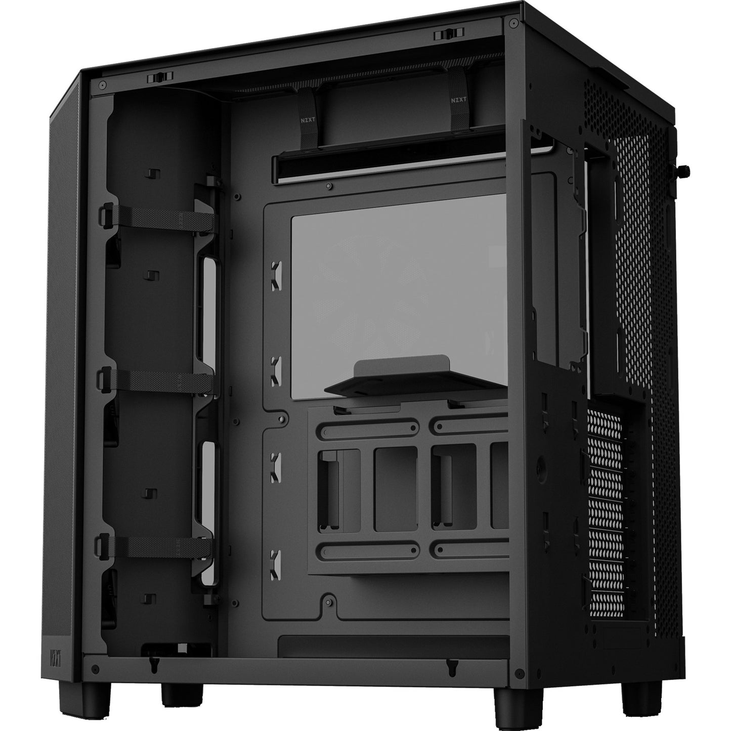NZXT h6 flow midi tower behuizing (zwart | 2x usb-a | 1x usb-c | tempered glass)