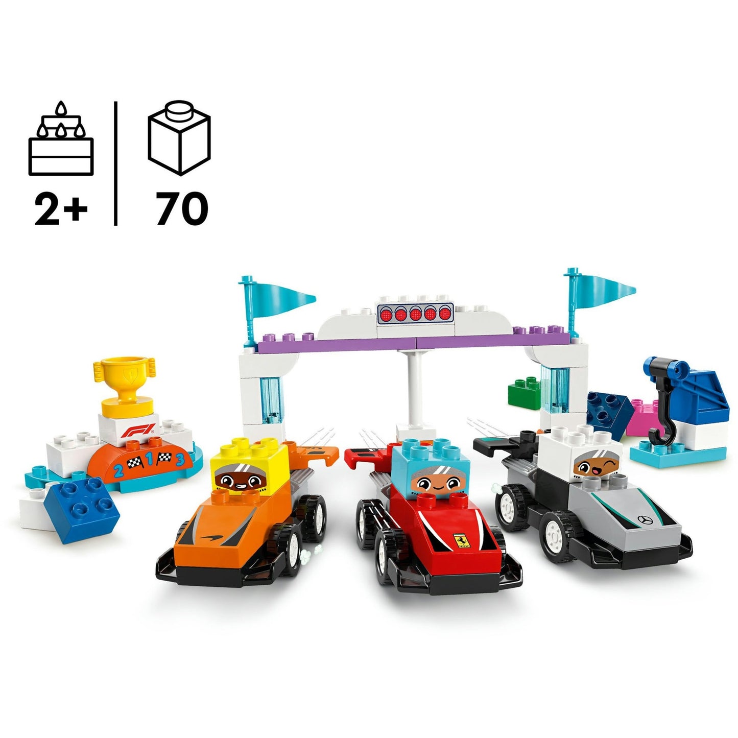 LEGO duplo town 10445 f1 team racewagens en coureurs