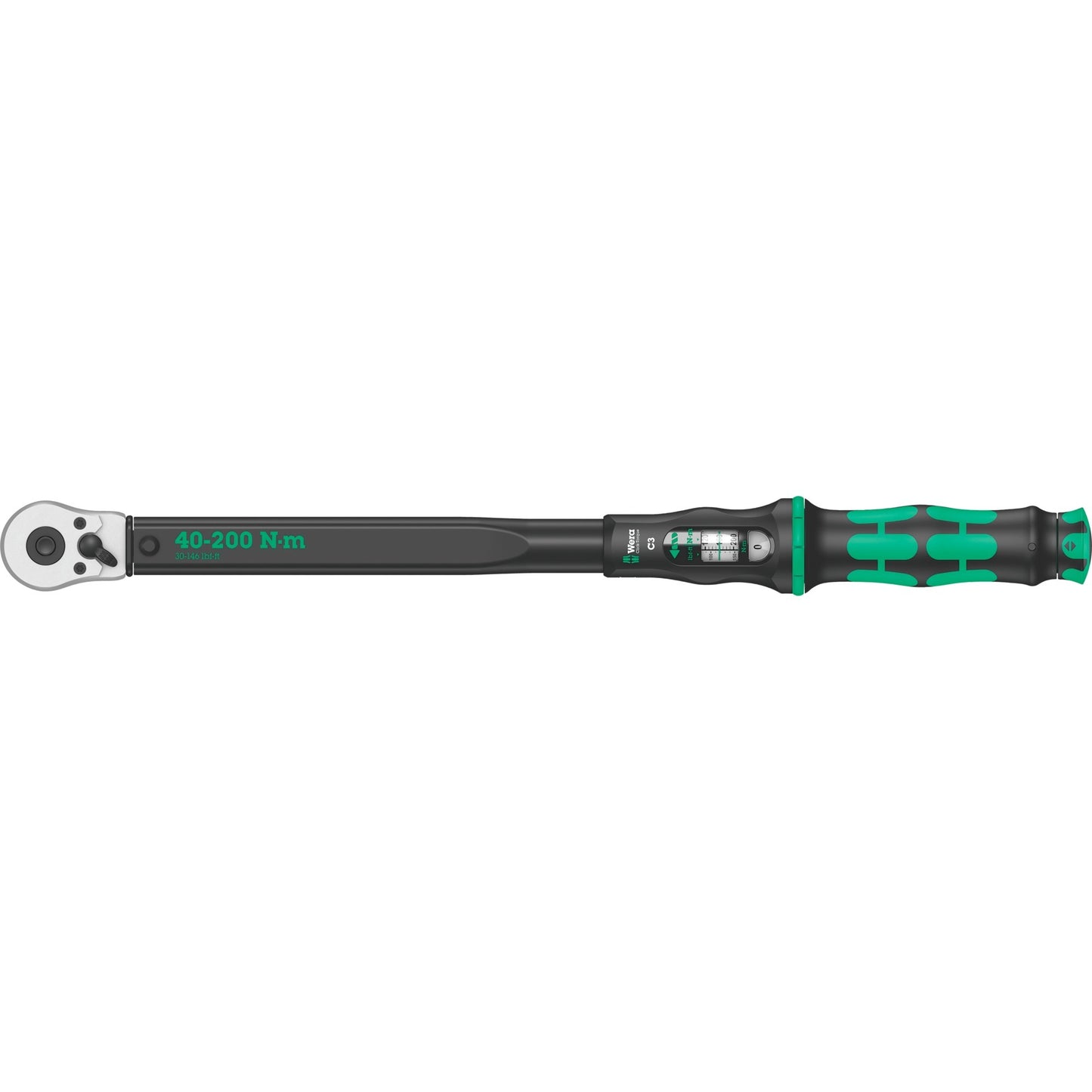 Wera click-torque c 3 draaimomentsleutel met omschakelratel (zwart groen)