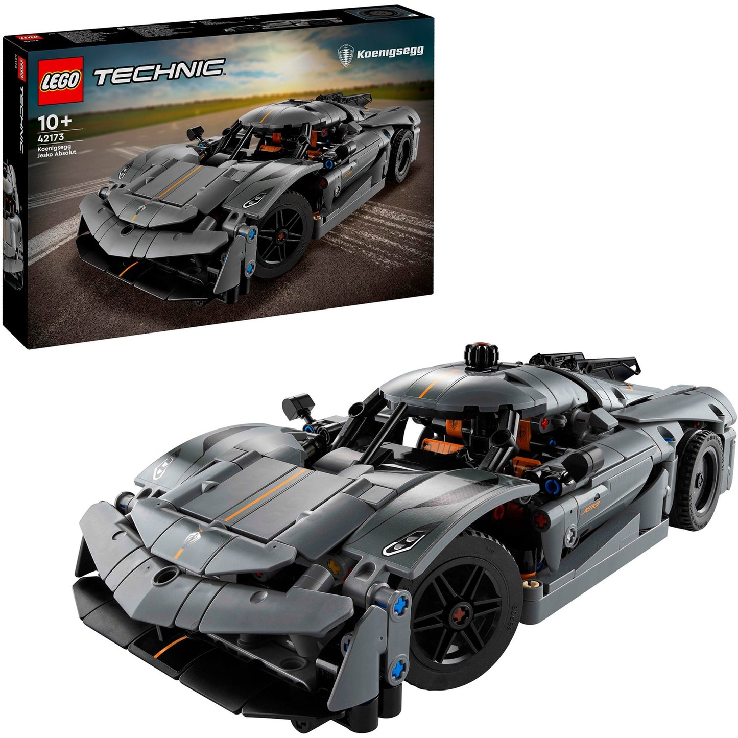 LEGO technic 42173 koenigsegg jesko absolut grijze hypercar