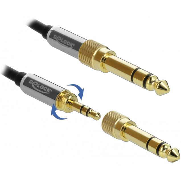 DeLOCK stereo jack 3,5 mm 3-pin male > female verlengkabel (zwart, 2 meter)