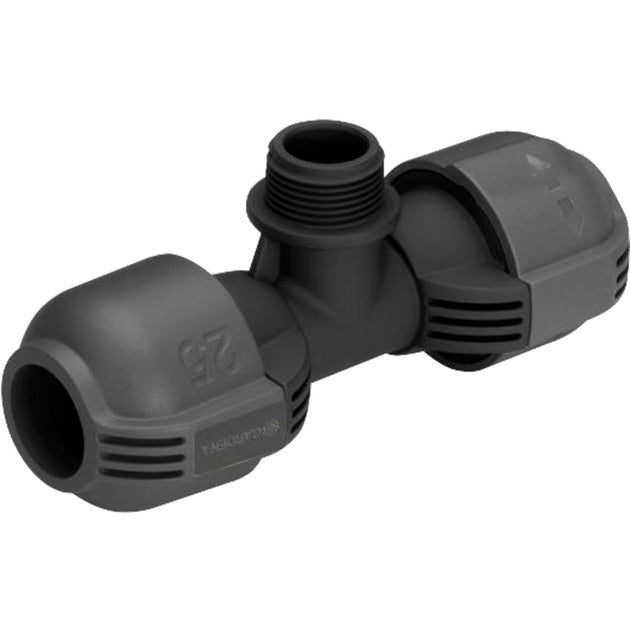 GARDENA t-stuk 25 mm x 3 4 buitendraad verbinding (zwart grijs, 2787-20)