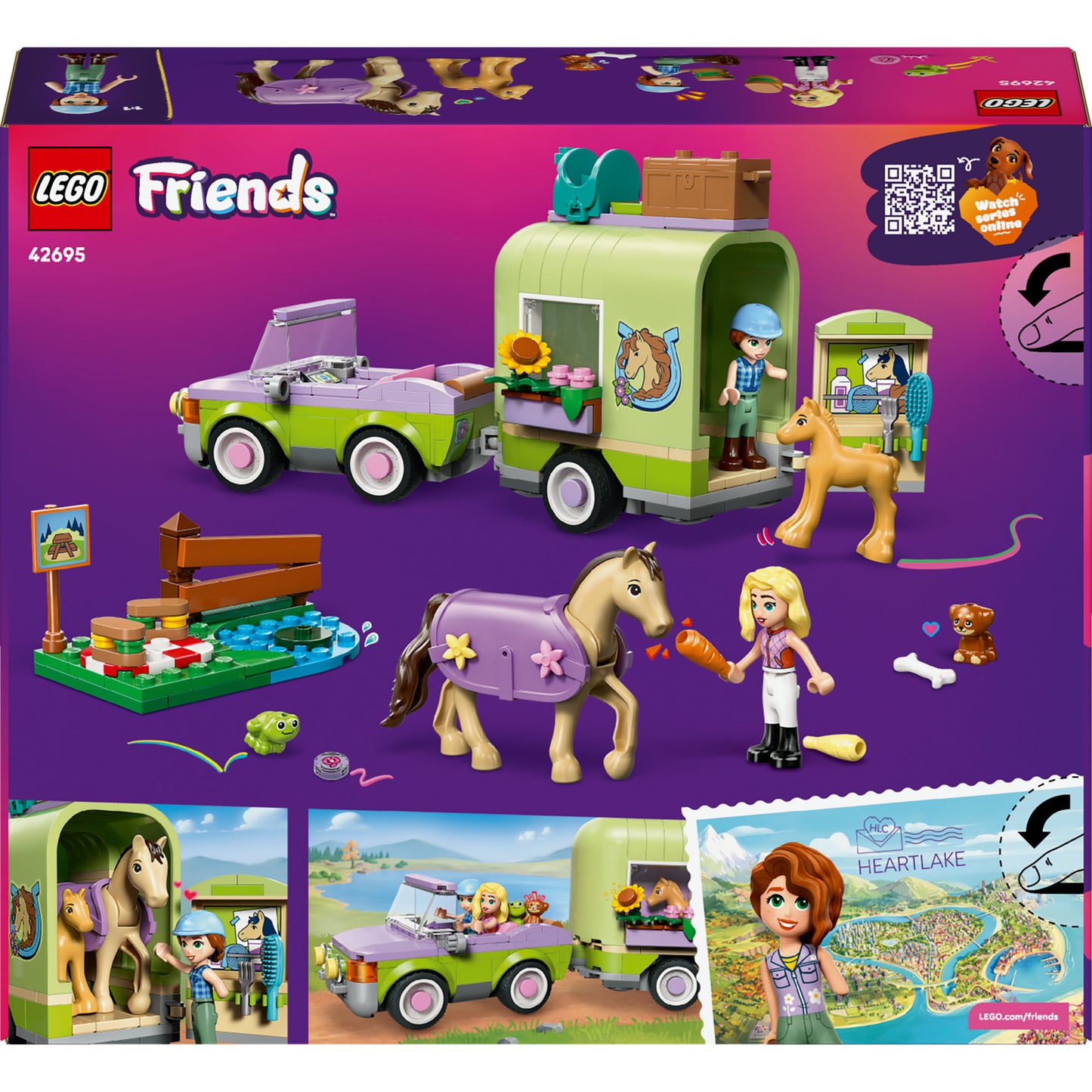 LEGO friends 42695 trailer met paard en veulen