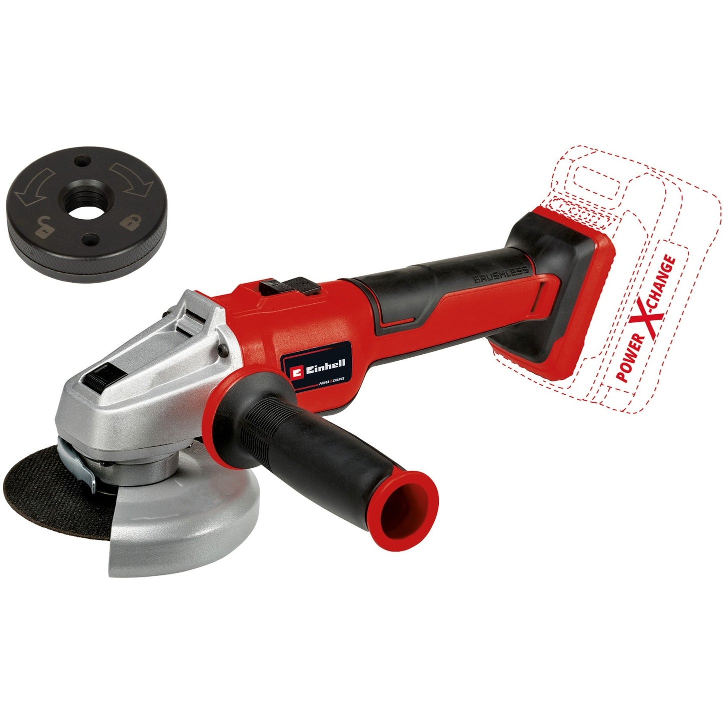 EINHELL axxio accu haakse slijper 18 115 q bl solo (rood zwart, accu en oplader niet inbegrepen)