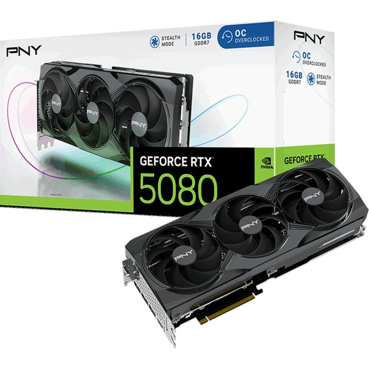 PNY geforce rtx 5080 oc grafische kaart (dlss 4, 3x displayport, 1x hdmi 2.1)