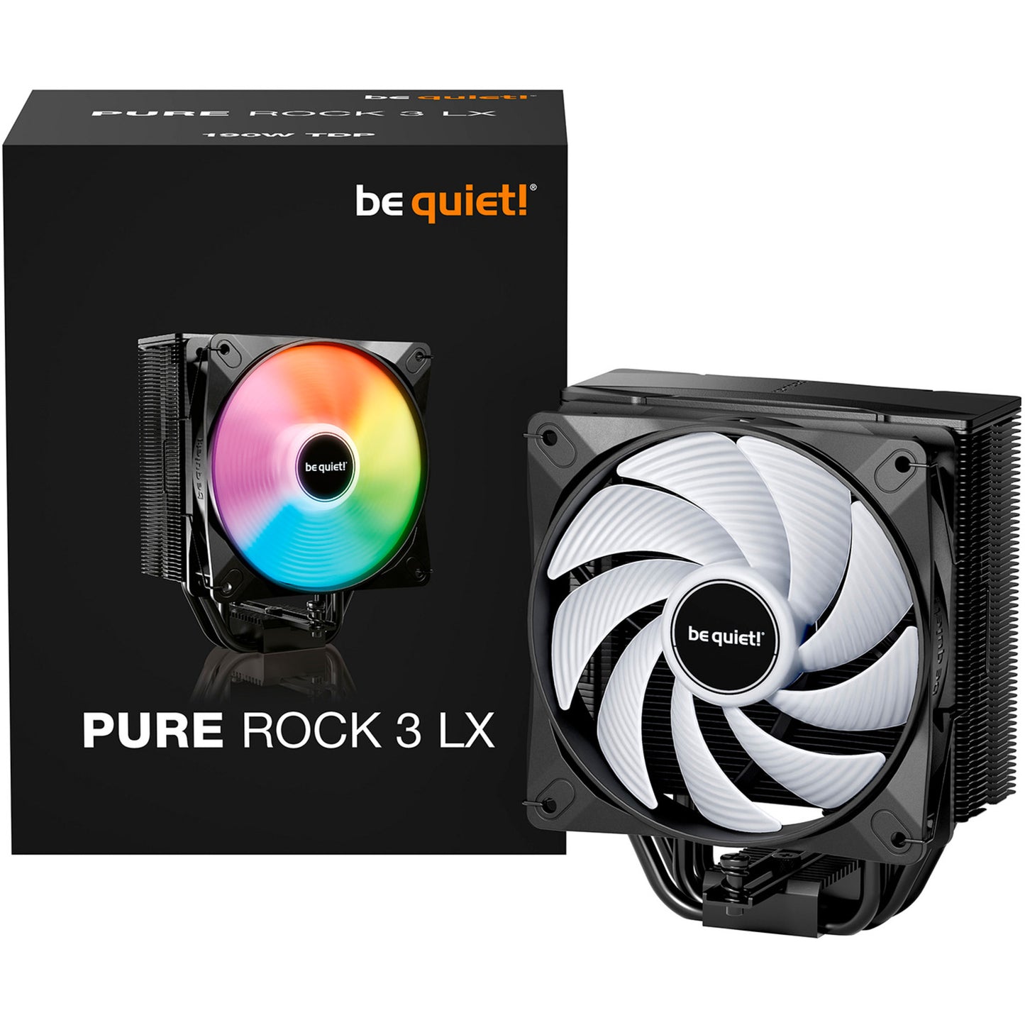 Be Quiet! pure rock 3 lx rgb cpu-koeler (zwart)