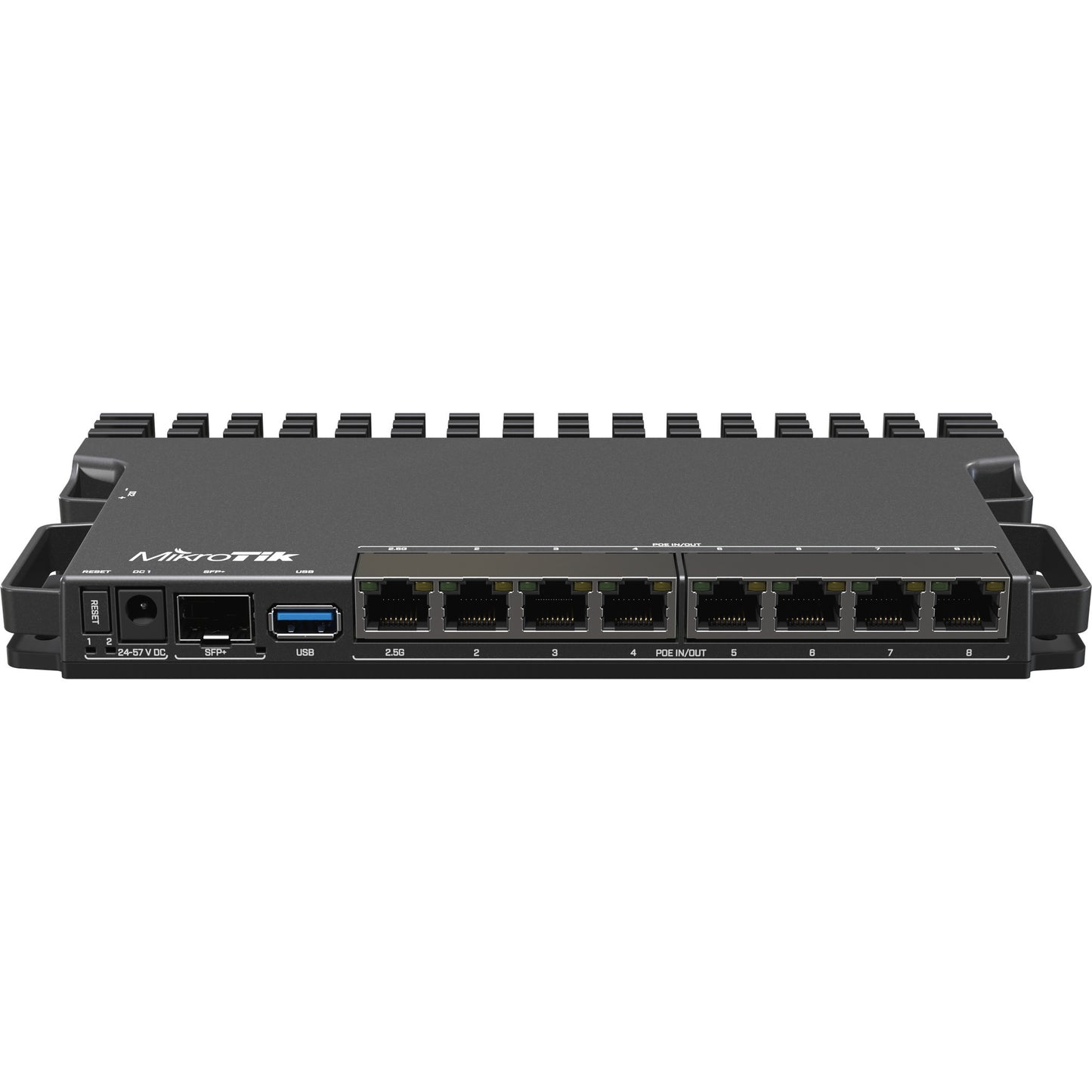 MikroTik heavy-duty rb5009 router (rb5009upr+s+in) (zwart, marvell armada 7040 cpu, poe, sfp+)