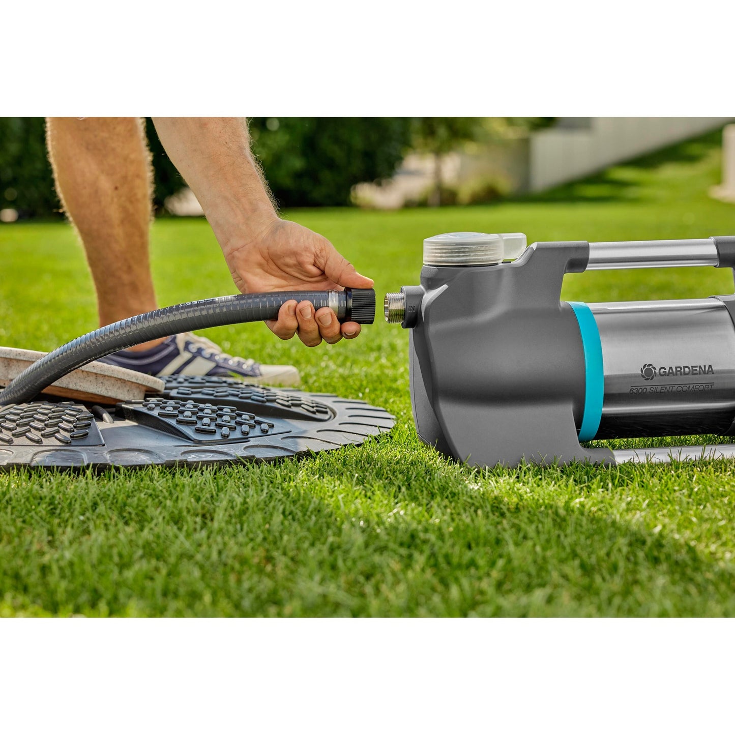 GARDENA besproeiingspomp 6300 silentcomfort (donkergrijs roestvrij staal, 1050 watt | bluetooth)