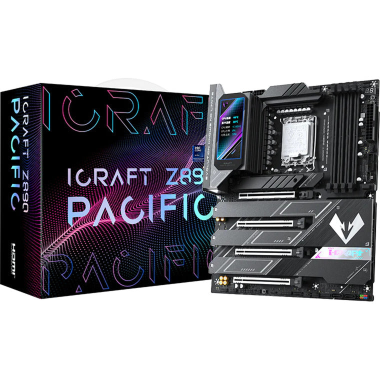MAXSUN ms-icraft z890 pacific socket 1851 moederbord (zwart, raid, 2.5 gb-lan, wlan, bt, sound, atx)