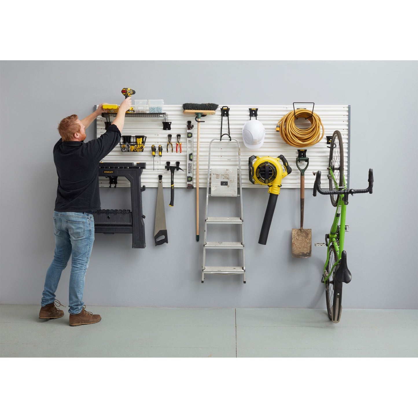 Stanley track wall - fietshaak horizontaal houder