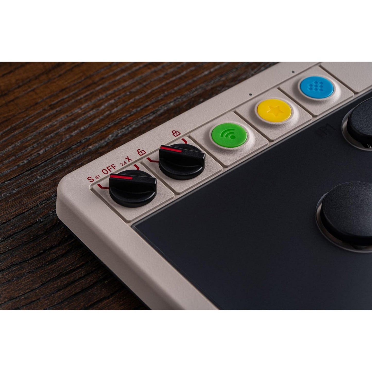 8BitDo arcade controller (grijs rood, 2.4 ghz bluetooth usb, nintendo switch 1 + 2, pc)