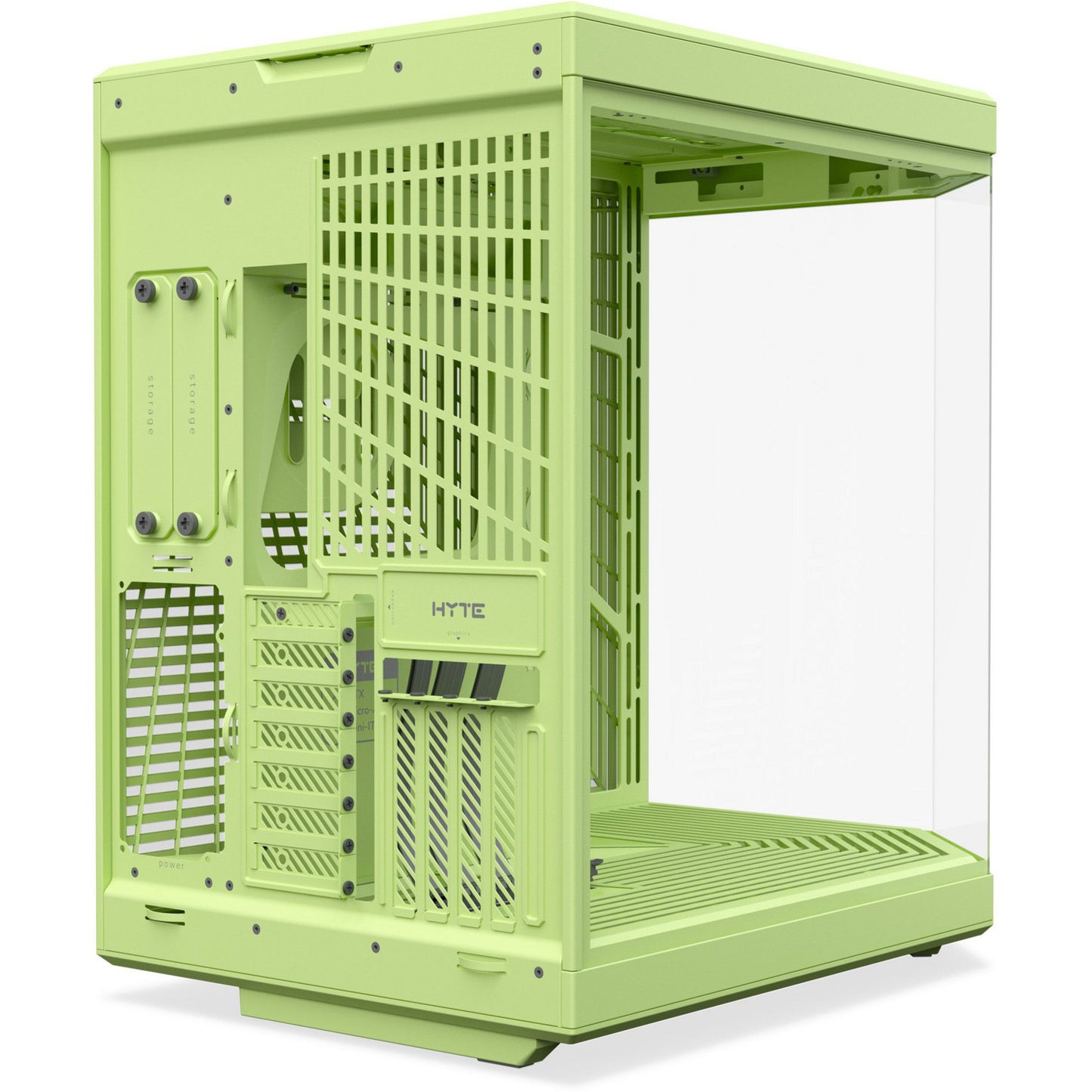 HYTE y70 midi tower behuizing (lichtgroen | 2x usb-a | 1x usb-c | tempered glass)