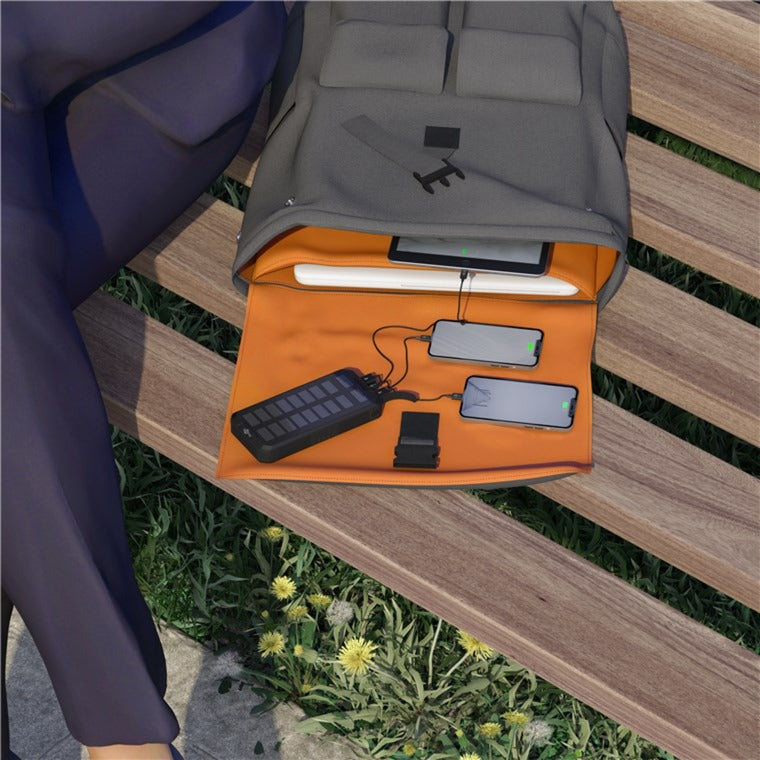 Goobay outdoor solar power bank 20,000 mah with power delivery powerbank (zwart)