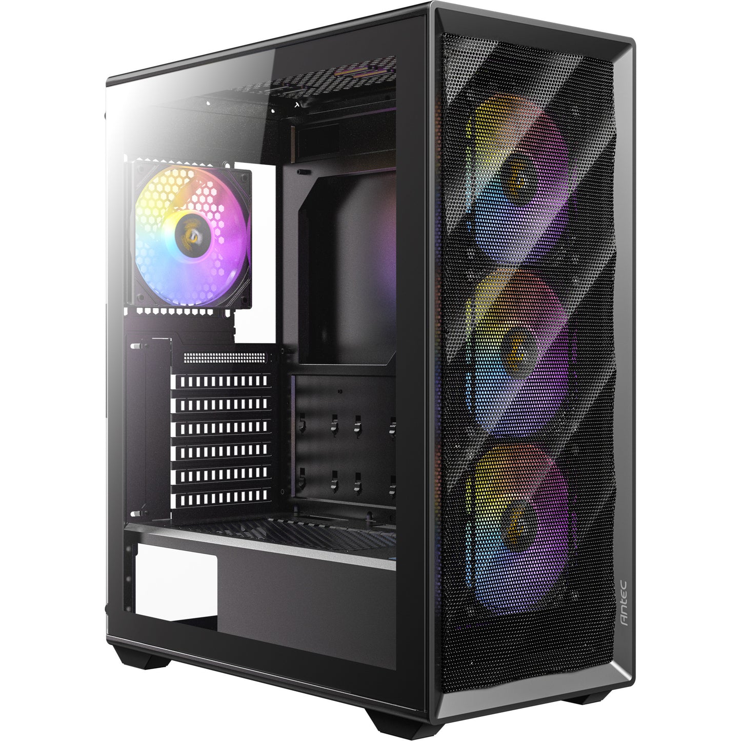 Antec ax85 argb midi tower behuizing (zwart | 2x usb-a | tempered glass)