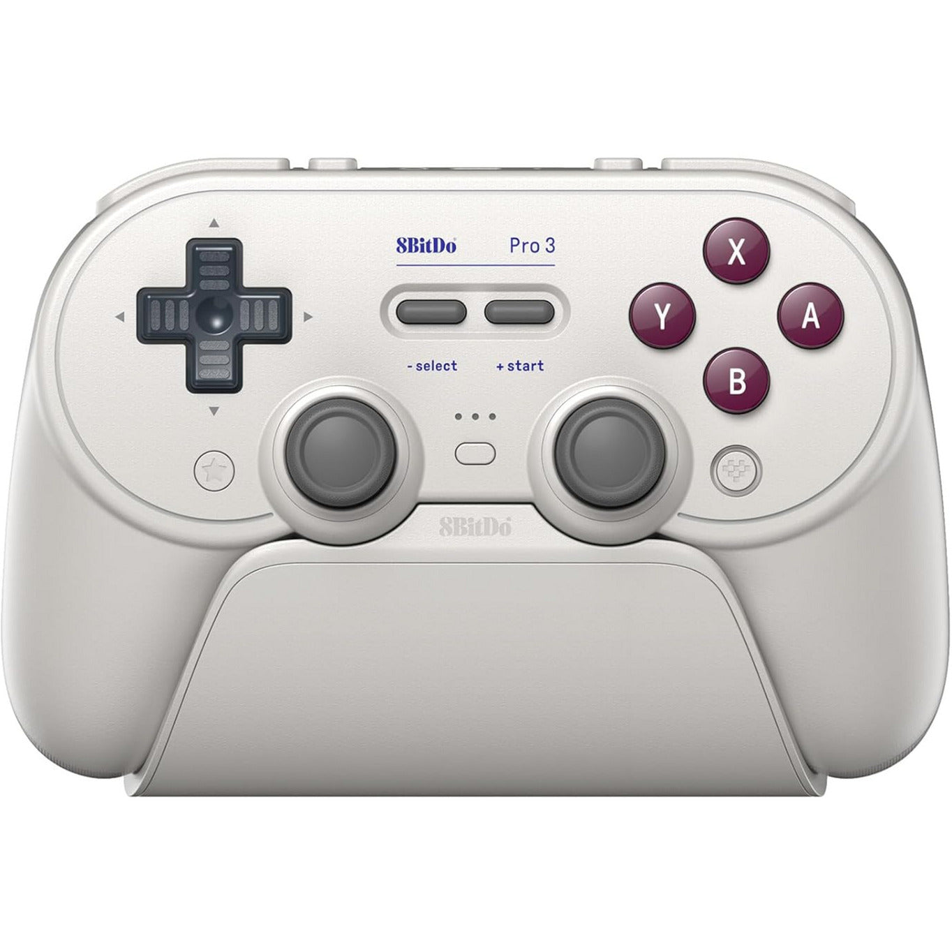 8BitDo pro 3 bluetooth gamepad (lichtgrijs rood, switch 1 2, pc, android, 2.4 ghz bluetooth usb)