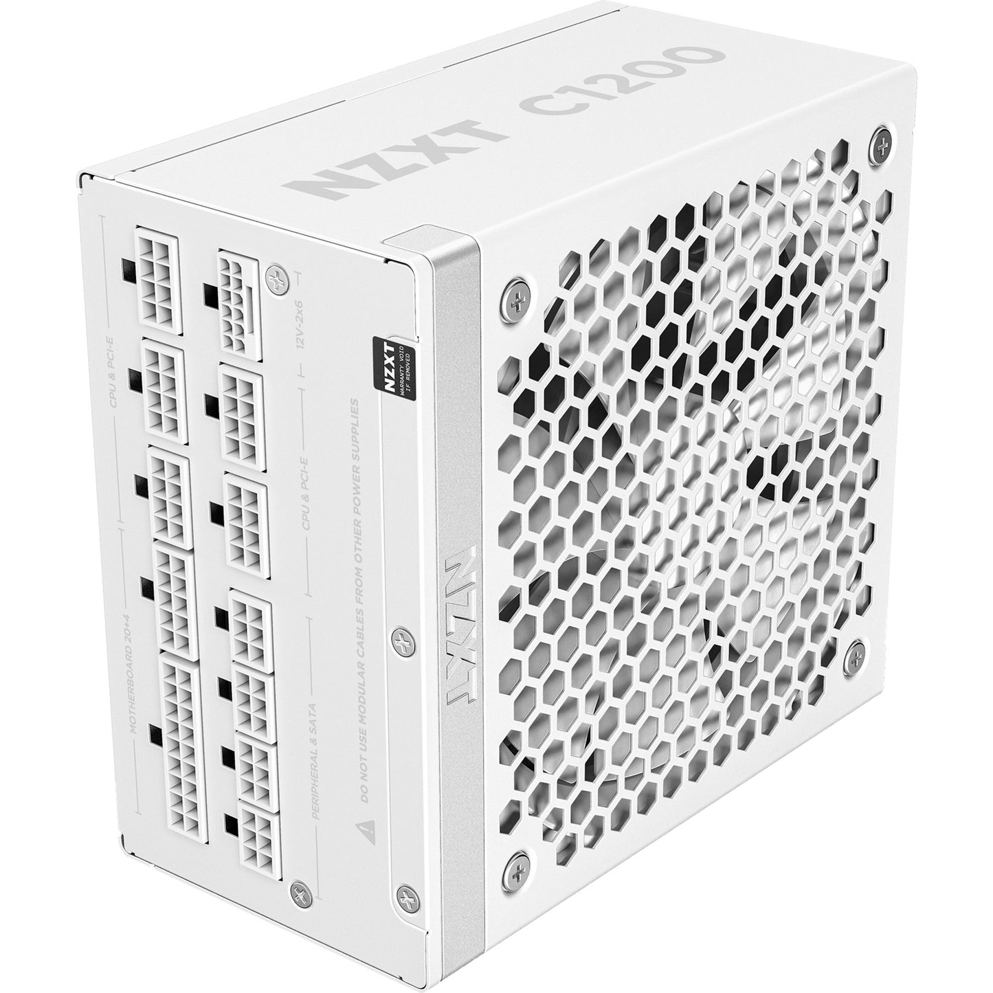 NZXT c1200 gold atx 3.1 modulaire 1200 watt voeding (wit, 1x 12v-2x6, 3x pcie)