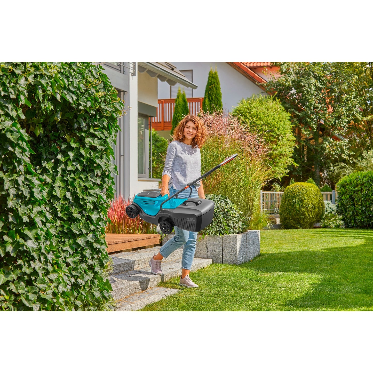 GARDENA accugrasmaaier powermax 30 18v p4a solo (zwart turquoise, accu en oplader niet inbegrepen, power for all alliance)