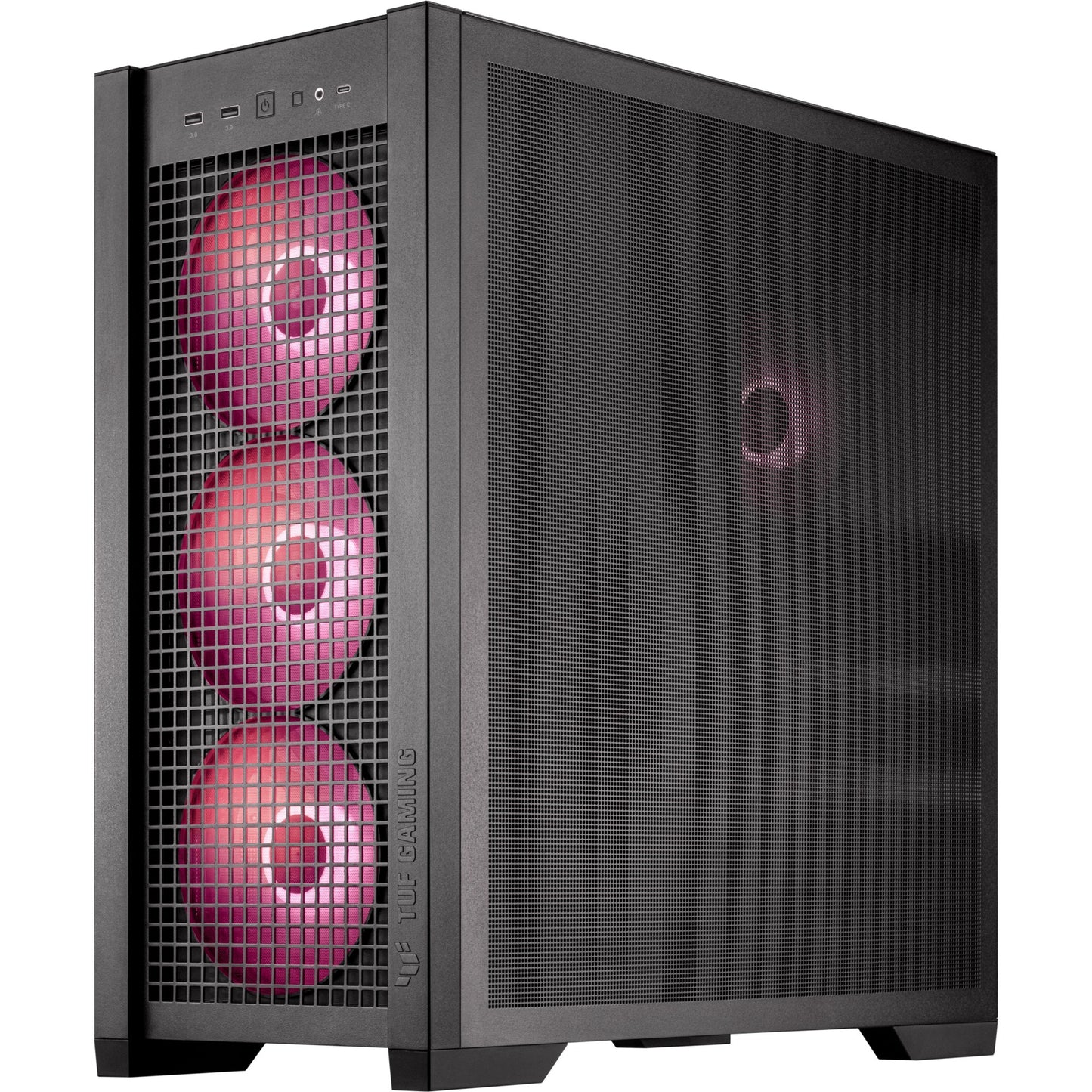 ASUS tuf gaming gt302 argb midi tower behuizing (zwart | 2x usb-a | 1x usb-c | rgb | tempered glass)