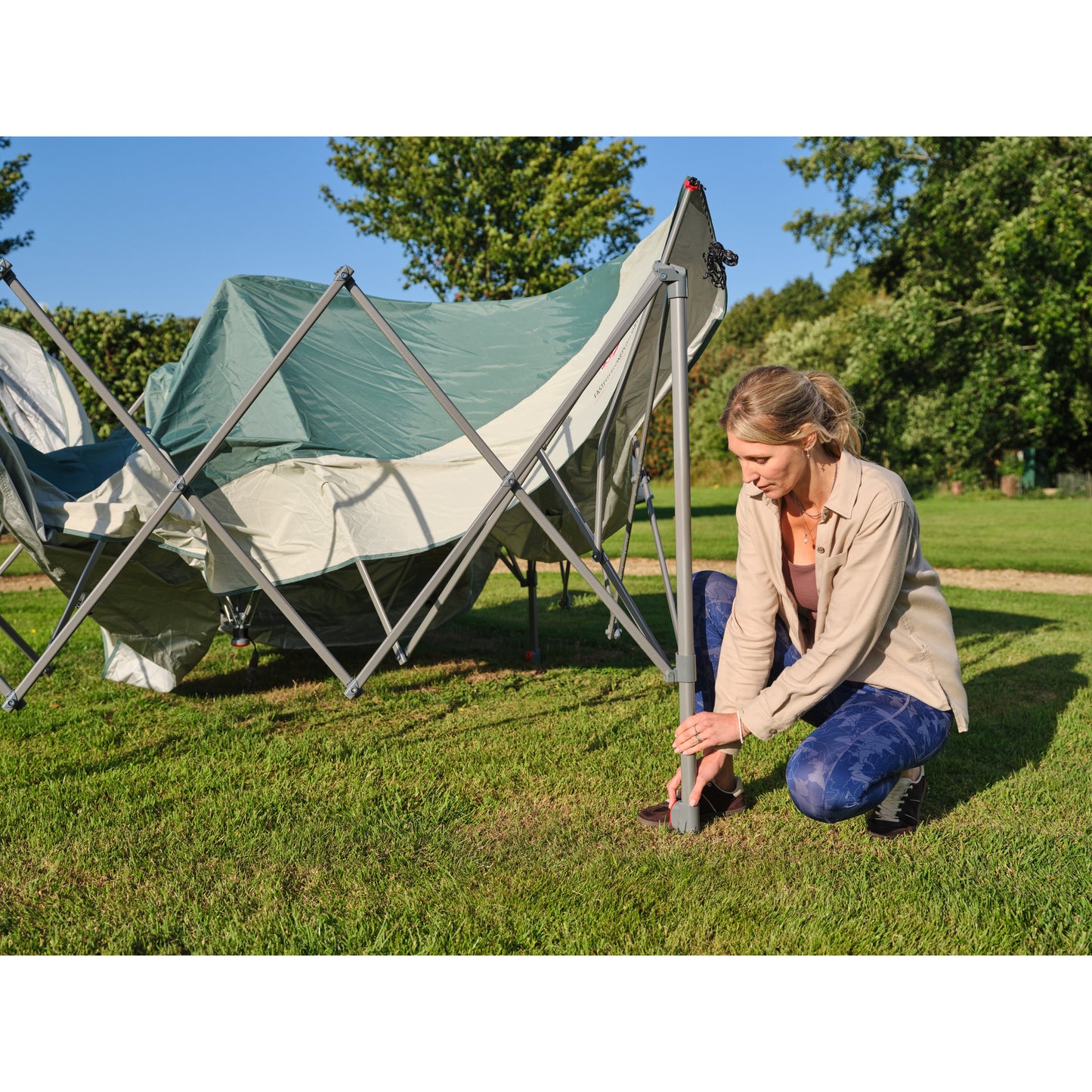 Coleman fastpitch onepush shelter l paviljoen (turquoise grijs, 4 x 4 m)