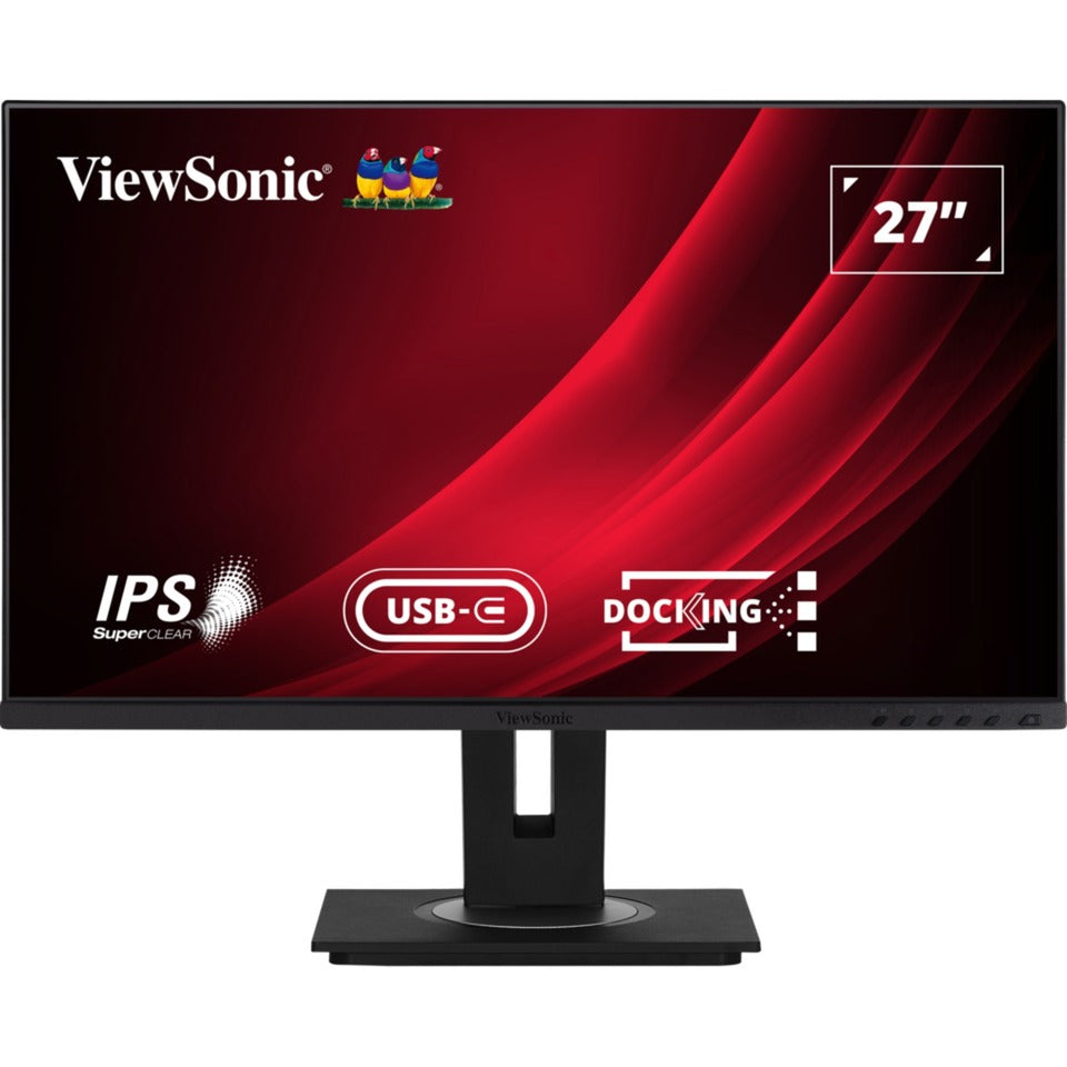 ViewSonic vg2756-4k docking monitor 27 (zwart (mat), 1x hdmi, 1x displayport, usb-c, usb-a, usb-b, sound)