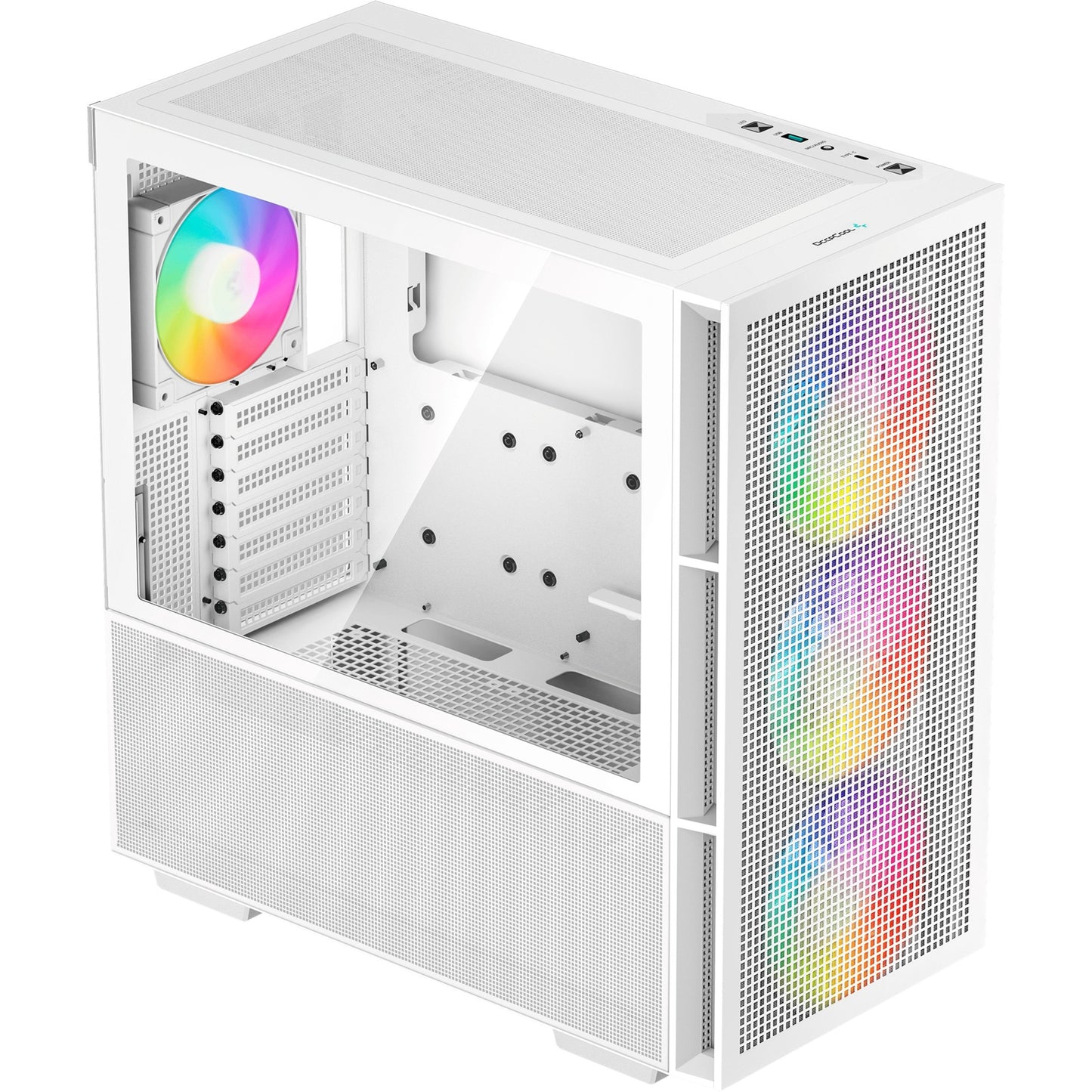 DeepCool ch560 midi tower behuizing (wit | 1x usb-a | 1x usb-c | rgb | tempered glass)