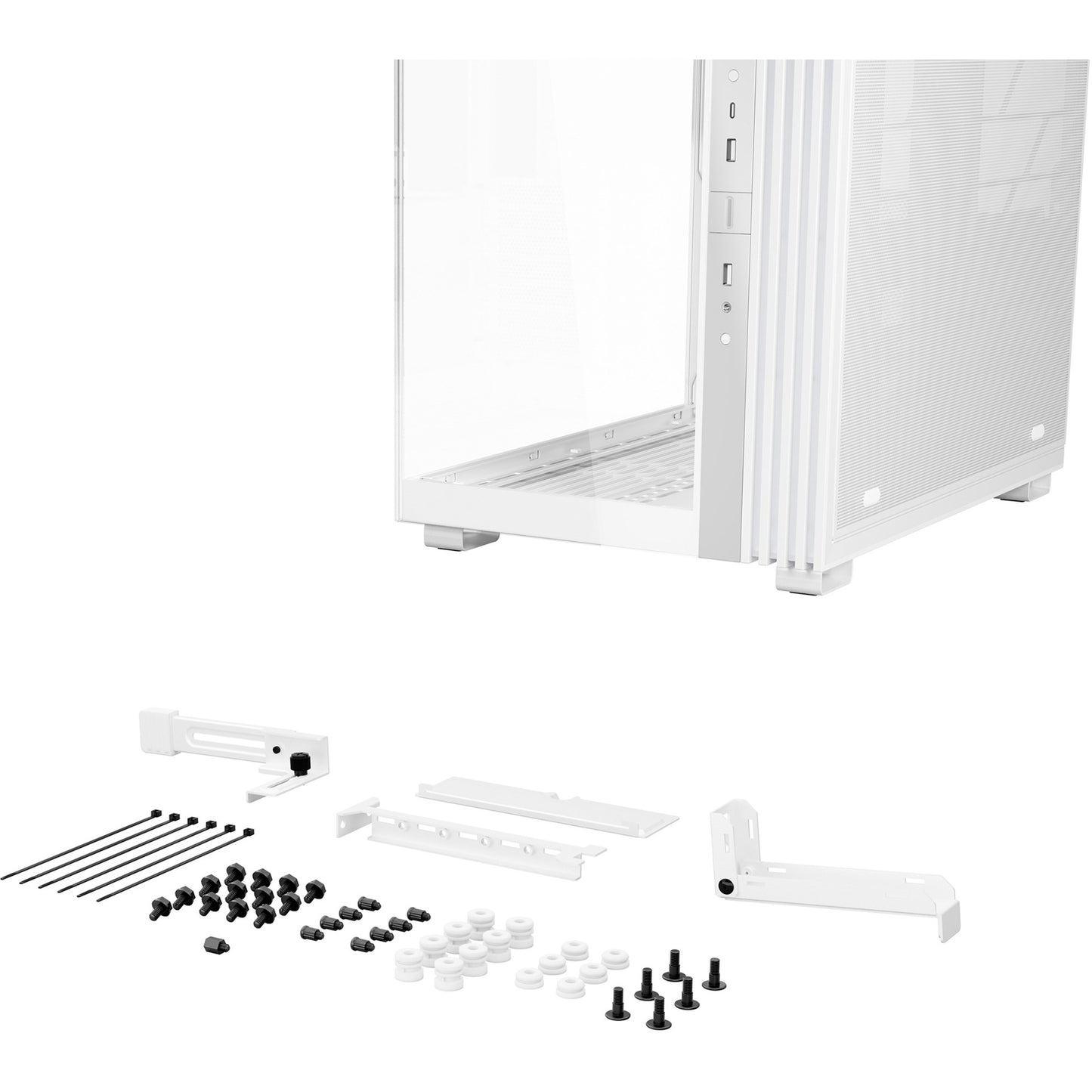 Be Quiet! light base 600 dx midi tower behuizing (wit | 2x usb-a | 1x usb-c | rgb | tempered glass)