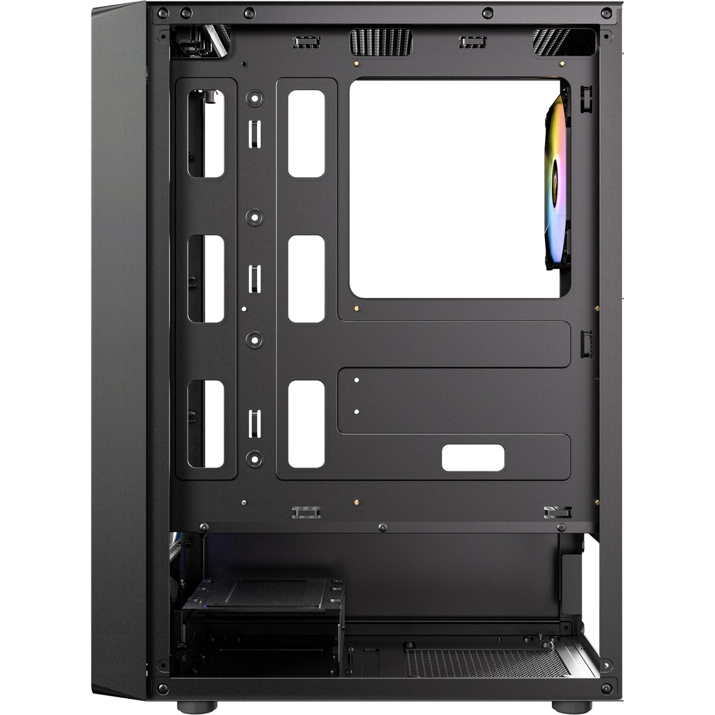 Antec ax26 rgb elite midi tower behuizing (zwart | 3x usb-a | tempered glass)