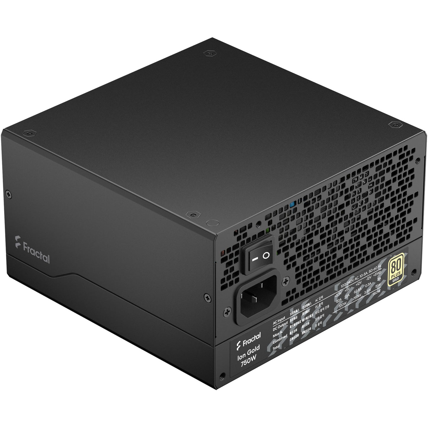 Fractal Design ion gold 3 modulaire 750 watt voeding (zwart, 1x 12v-2x6, 3x pcie)